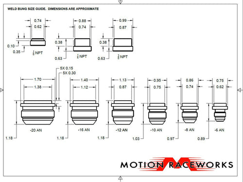 -16 AN Weld Bung Aluminum 34-40016-Motion Raceworks-Motion Raceworks