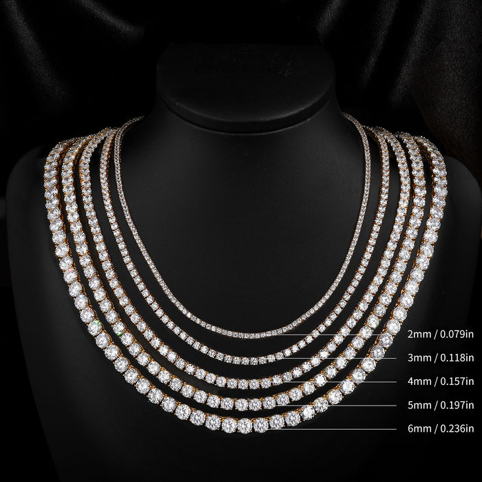 18K Gold Zirconia Tennis Necklace