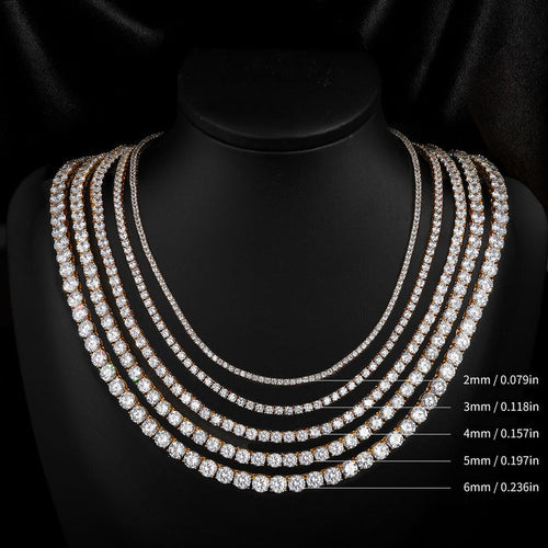 18K Gold Zirconia Tennis Necklace