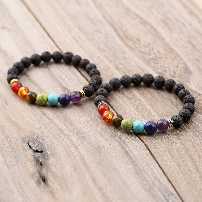 Alloy Jewelry Volcanic Stone Beaded Bracelet Stone Bracelet