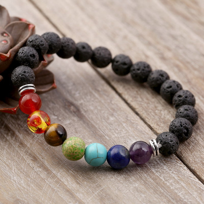 Alloy Jewelry Volcanic Stone Beaded Bracelet Stone Bracelet