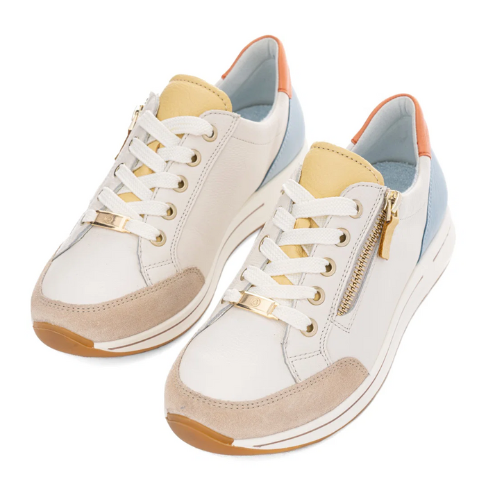 Ara Oleanna Sneaker (Women) - Cream/Vanilla/Aqua/Peach Athletic - Casual - Lace Up - The Heel Shoe Fitters