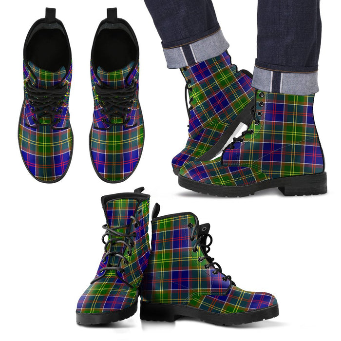 Ayrshire District Tartan Leather Boots Footwear Shoes