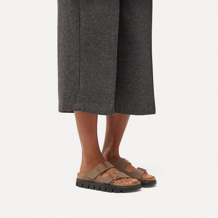 Birkenstock Arizona Chunky Slide Sandal (Women) - Mocha Birkibuc Sandal - Slide - The Heel Shoe Fitters