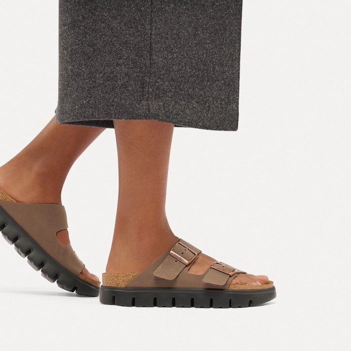 Birkenstock Arizona Chunky Slide Sandal (Women) - Mocha Birkibuc Sandal - Slide - The Heel Shoe Fitters