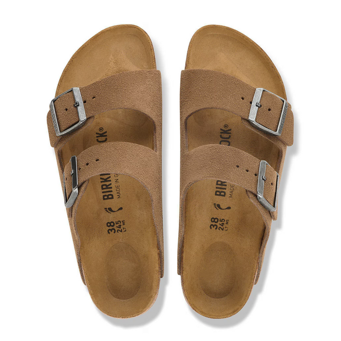 Birkenstock Arizona Slide Sandal (Men) - Dark Tea Suede Sandal - Slide - The Heel Shoe Fitters