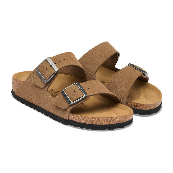 Birkenstock Arizona Slide Sandal (Men) - Dark Tea Suede Sandal - Slide - The Heel Shoe Fitters