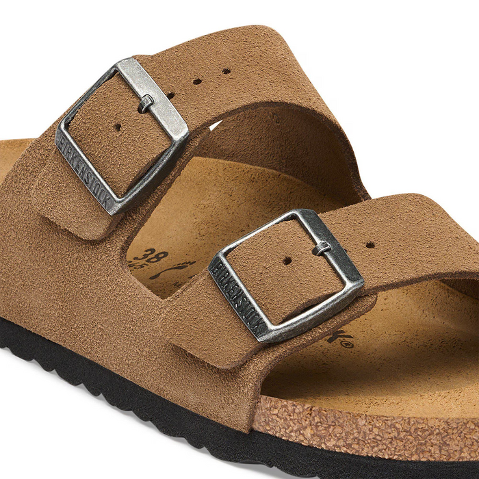 Birkenstock Arizona Slide Sandal (Men) - Dark Tea Suede Sandal - Slide - The Heel Shoe Fitters