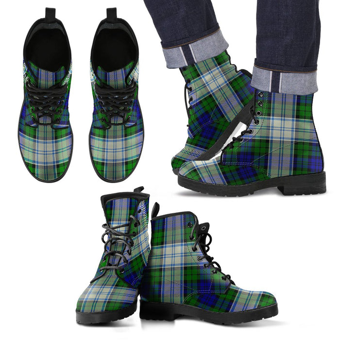 Blackwatch Dress Modern Tartan Leather Boots Footwear Shoes