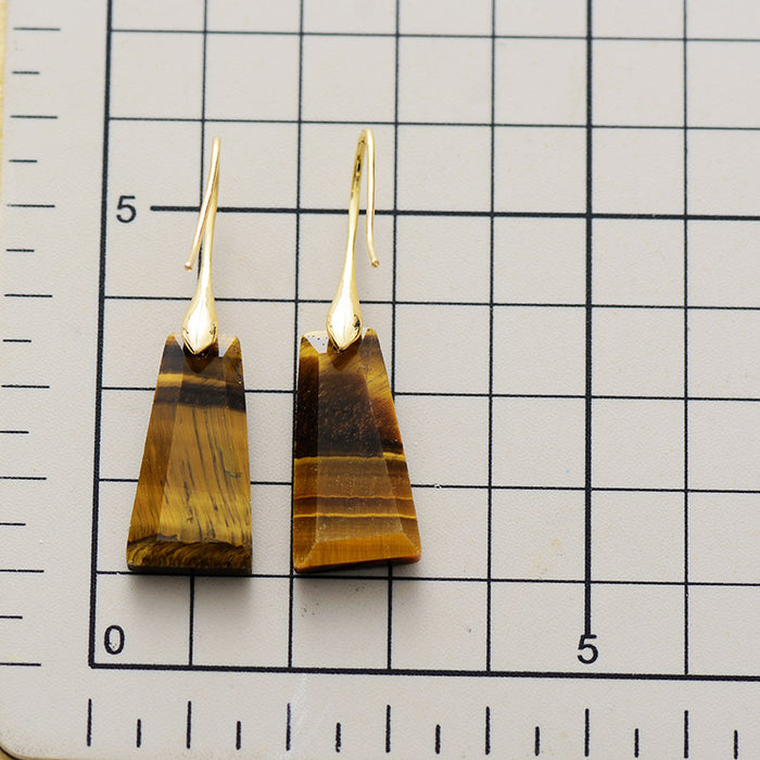 Bohemian Natural Stone Geometric Pendant Earrings