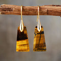 Bohemian Natural Stone Geometric Pendant Earrings