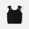 Bow Knit Vest and Mesh Skirt Two-Piece Set for Baby Girls Casual Cool Style