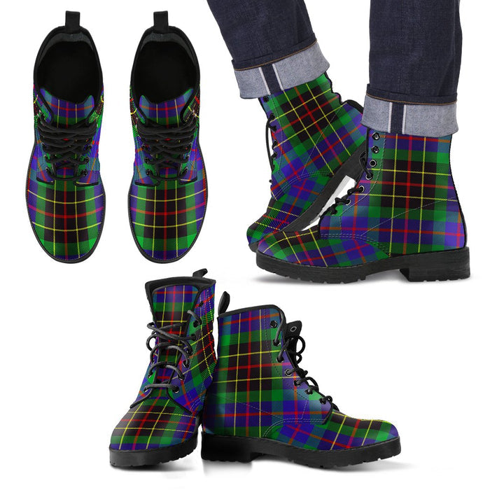 Brodie Hunting Modern Tartan Leather Boots Footwear Shoes