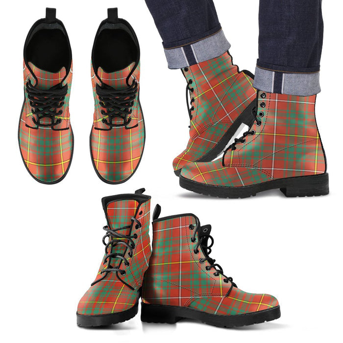Bruce Ancient Tartan Leather Boots Footwear Shoes