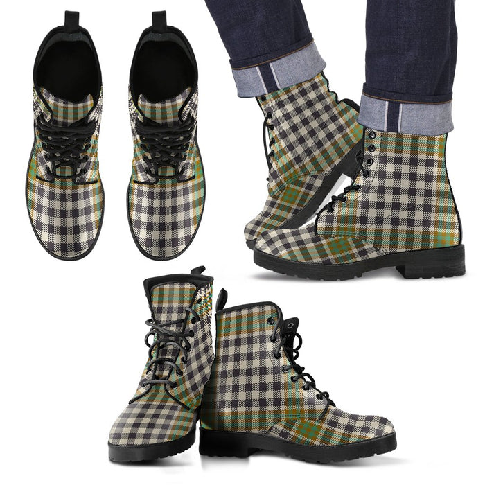 Burns Check Tartan Leather Boots Footwear Shoes