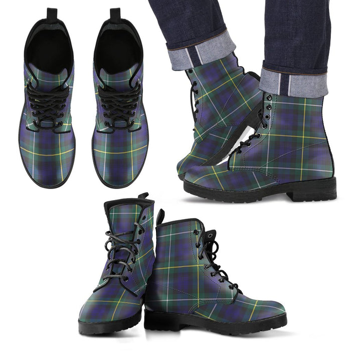 Campbell Argyll Modern Tartan Leather Boots Footwear Shoes