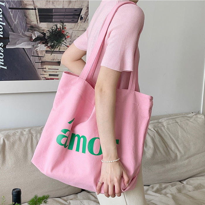 Canvas bag women's large capacity tote bag shopping bag crossbody