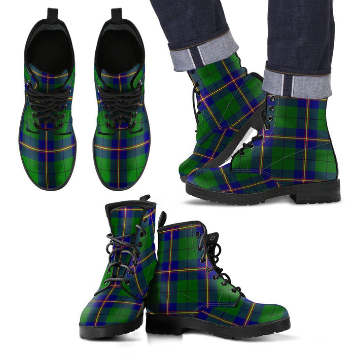 Carmichael Modern Tartan Leather Boots Footwear Shoes