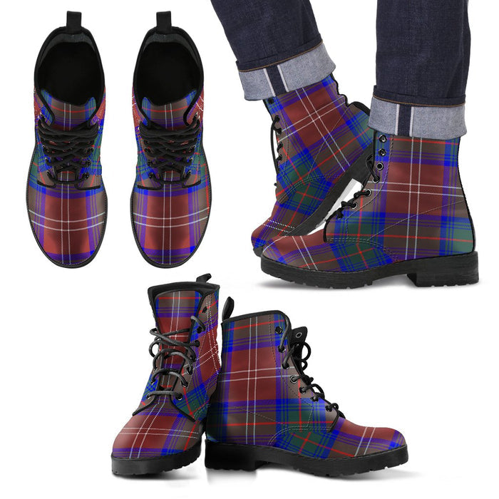 Chisholm Hunting Modern Tartan Leather Boots Footwear Shoes