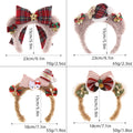 Christmas Plush Shellelue Headband with Bow, Red Kitty Hairband for Theme Park Photos