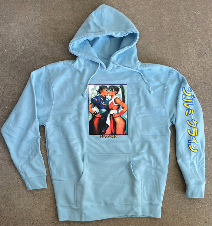 chun vs. mai hooded sweatshirt - LIGHT BLUE
