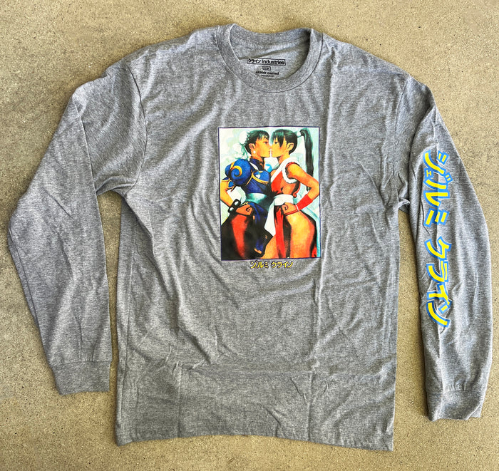 chun vs. mai LONG SLEEVE t-shirt - HEATHER GREY