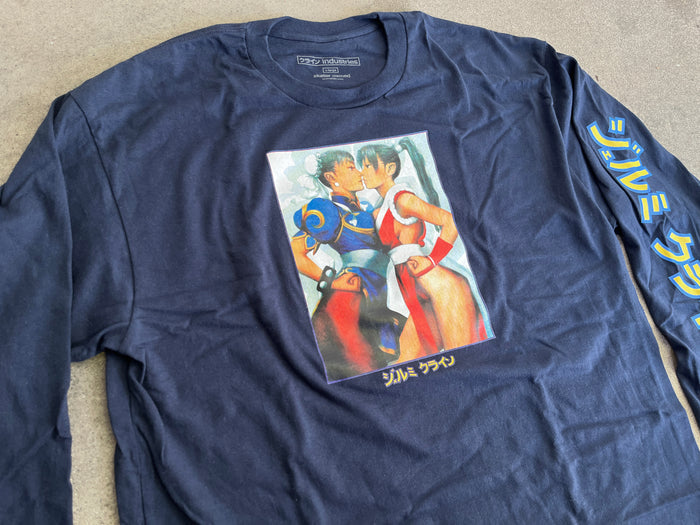 chun vs. mai LONG SLEEVE t-shirt - NAVY BLUE