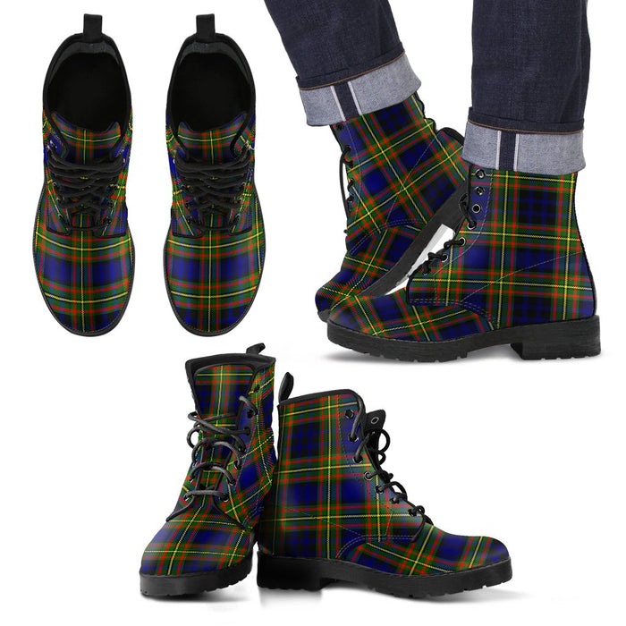 Clelland Modern Tartan Leather Boots Footwear Shoes