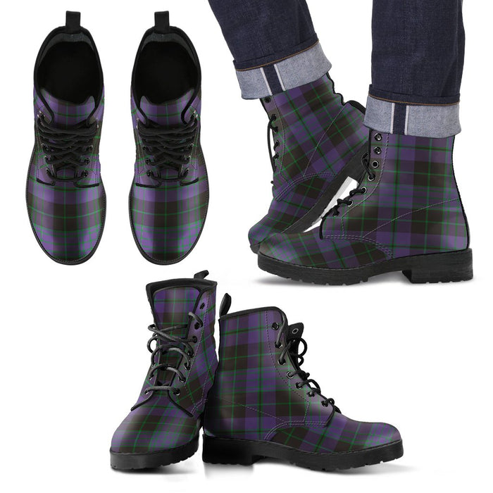 Clergy Green Tartan Leather Boots Footwear Shoes