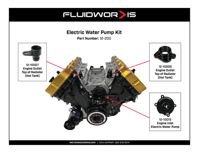 Coyote Ford Water Pump Delete/Electric Water Pump Inlet 16AN
