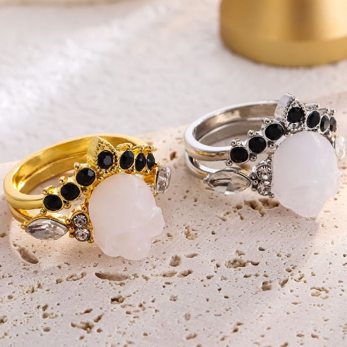 Crown skull women's ring personality fashion cool style jewelry