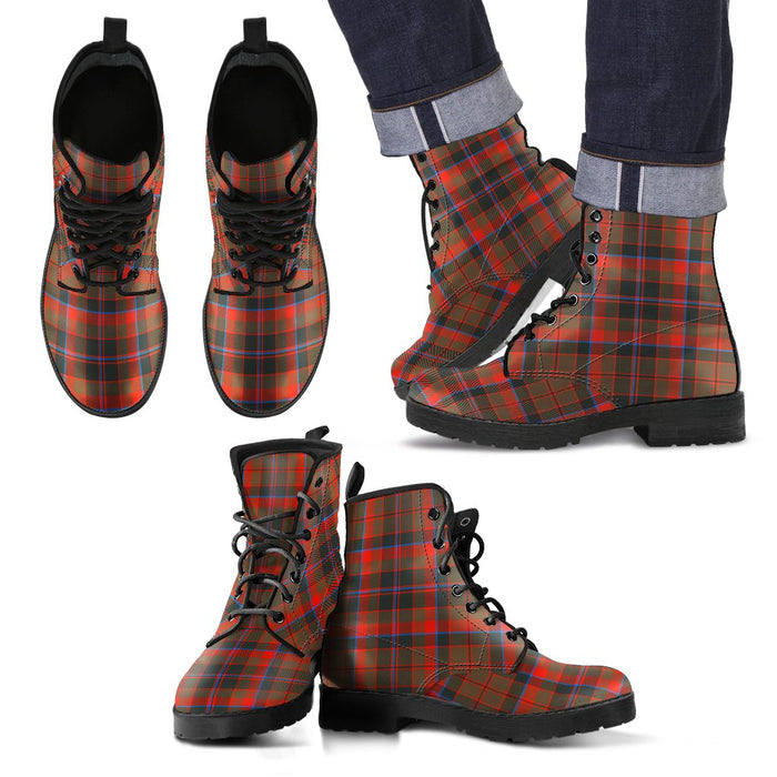 Cumming Hunting Weathered Tartan Leather Boots Footwear Shoes