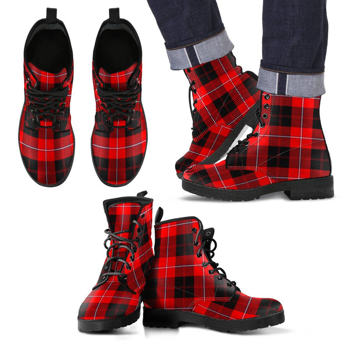 Cunningham Modern Tartan Leather Boots Footwear Shoes