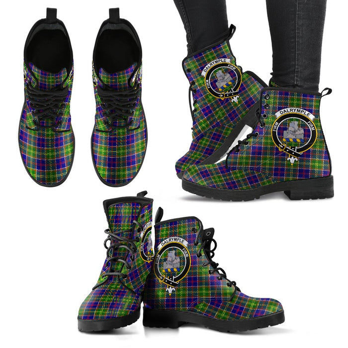 Dalrymple Tartan Clan Badge Leather Boots