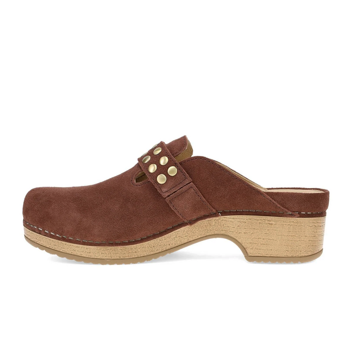 Dansko Branson Clog (Women) - Mahogany Suede Dress-Casual - Clogs & Mules - The Heel Shoe Fitters