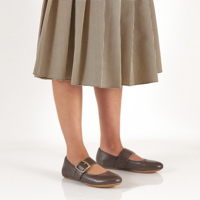 Dansko Matilda Mary Jane (Women) - Chocolate Dress-Casual - Flat - The Heel Shoe Fitters