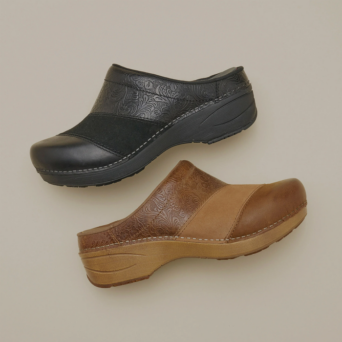 Dansko Zinnia Clog (Women) - Tan Multi Dress-Casual - Clogs & Mules - The Heel Shoe Fitters