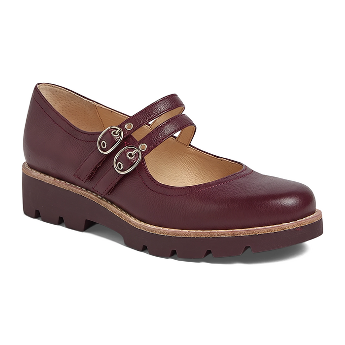 Django & Juliette Dabbie Mary Jane (Women) - Burgundy/Burgundy Sole Dress-Casual - Slip On - The Heel Shoe Fitters