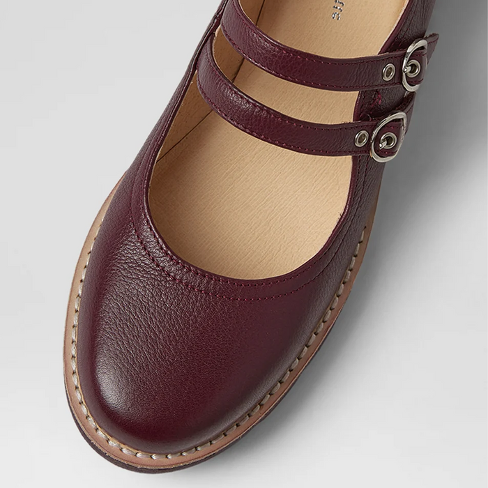 Django & Juliette Dabbie Mary Jane (Women) - Burgundy/Burgundy Sole Dress-Casual - Slip On - The Heel Shoe Fitters