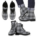 Douglas Grey Modern Tartan Leather Boots Footwear Shoes