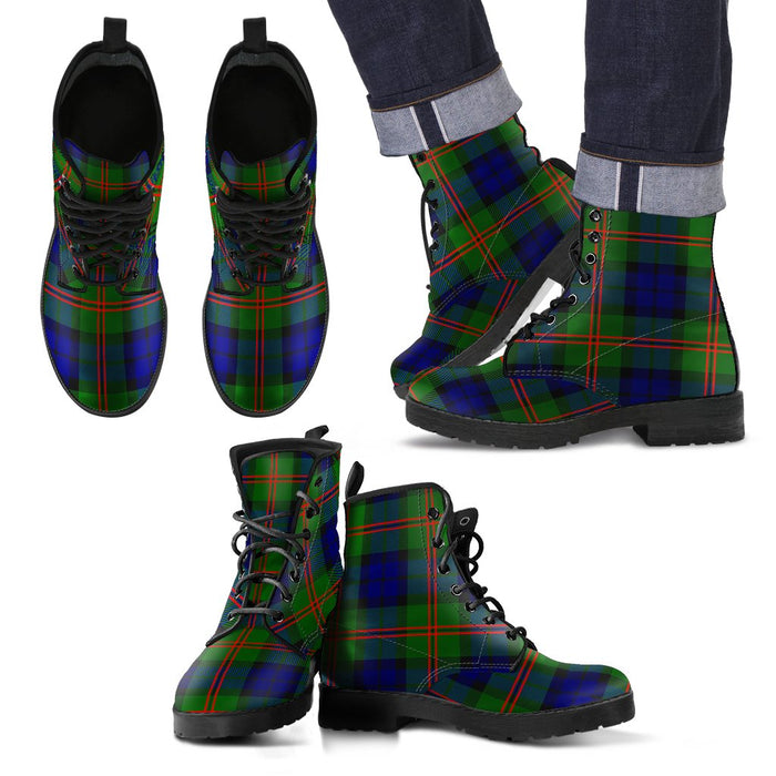 Dundas Modern 02 Tartan Leather Boots Footwear Shoes