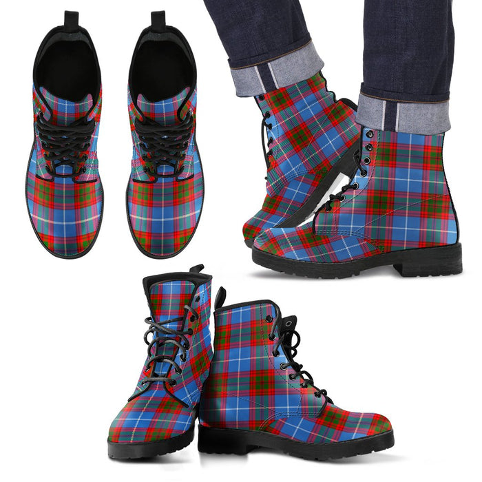Edinburgh District Tartan Leather Boots Footwear Shoes