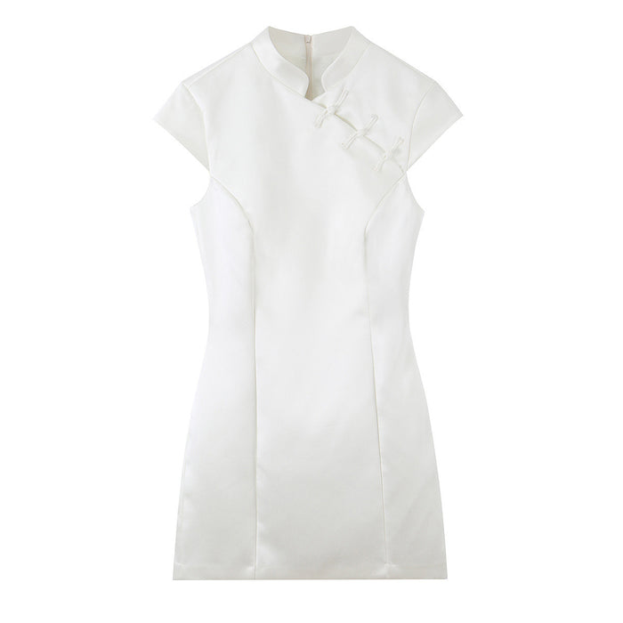 Elegant silk rope knot dress