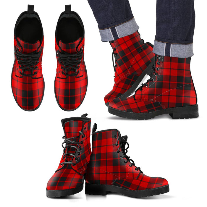 Ettrick District Tartan Leather Boots Footwear Shoes