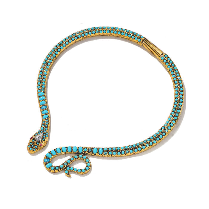 Exaggerated Snake Collar Statement Necklace