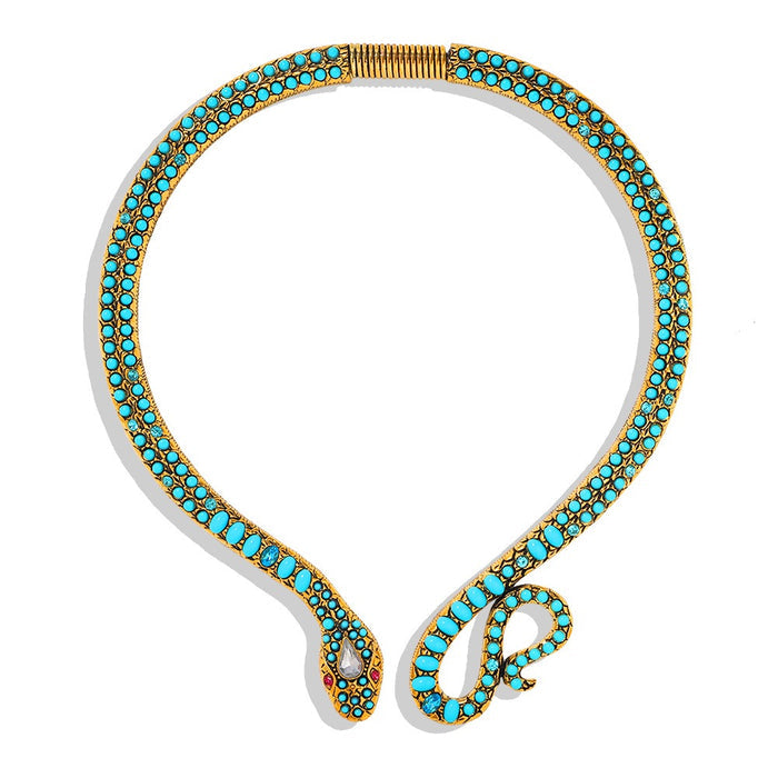 Exaggerated Snake Collar Statement Necklace