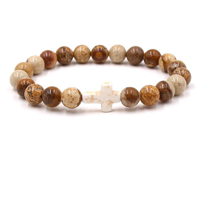 Fashion bead jewelry cross bracelet