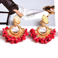 Fashion Earrings ZA Exaggerated Stone Color Jewelry