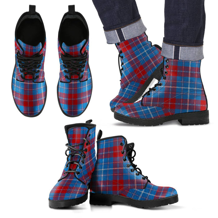 Frame Tartan Leather Boots