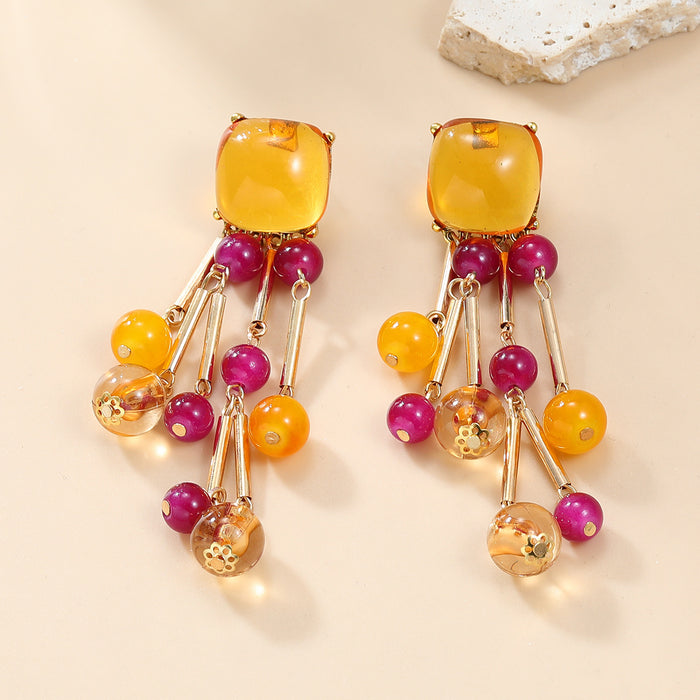 Fruit Floral Tassel Earrings Unique Jewelry Accessory